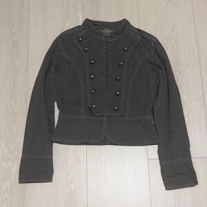 Ashley By 26 International Vintage Charcoal Buttoned Blazer Jacket